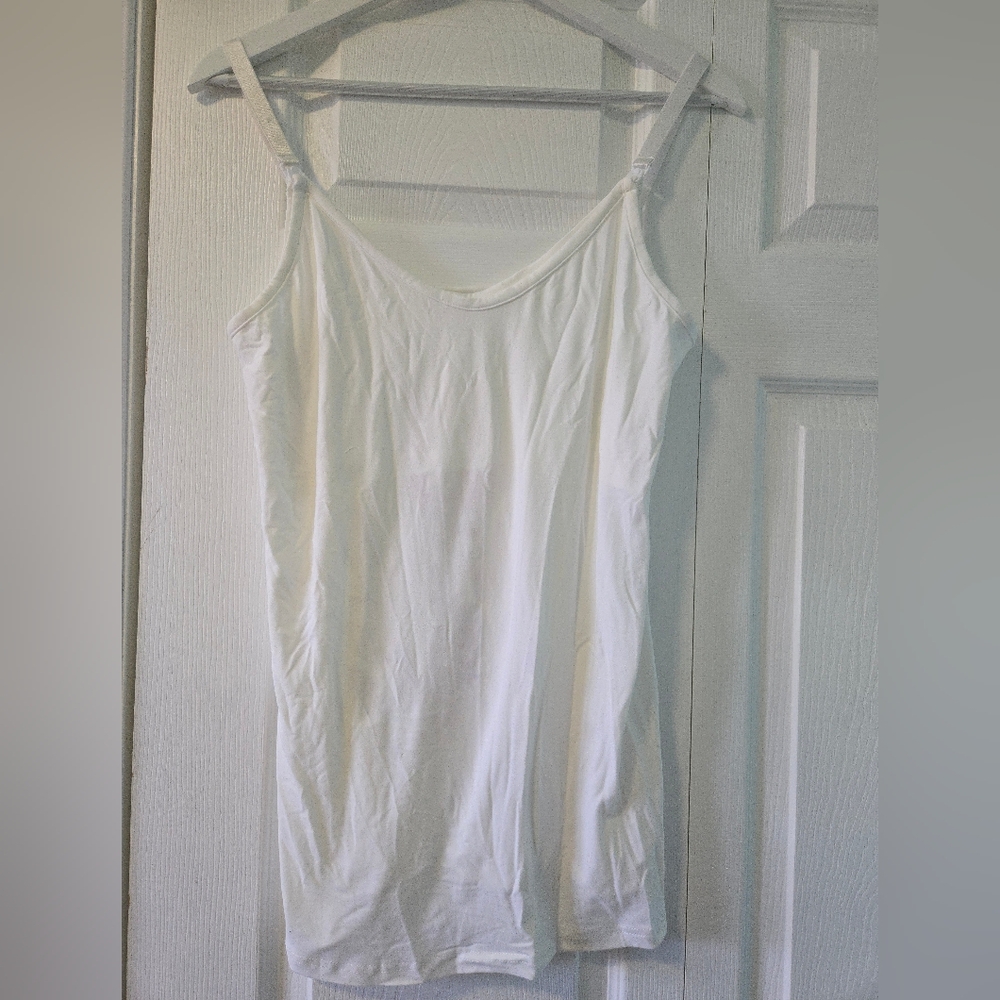 Women's White Spaghetti strap, maturity tank top size, large Pat Pat